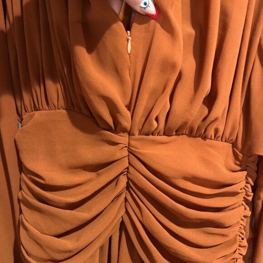 Tiered Ruffle Hem Maxi Dress Brown - Picture 11 of 11